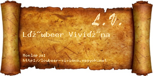 Löwbeer Viviána névjegykártya